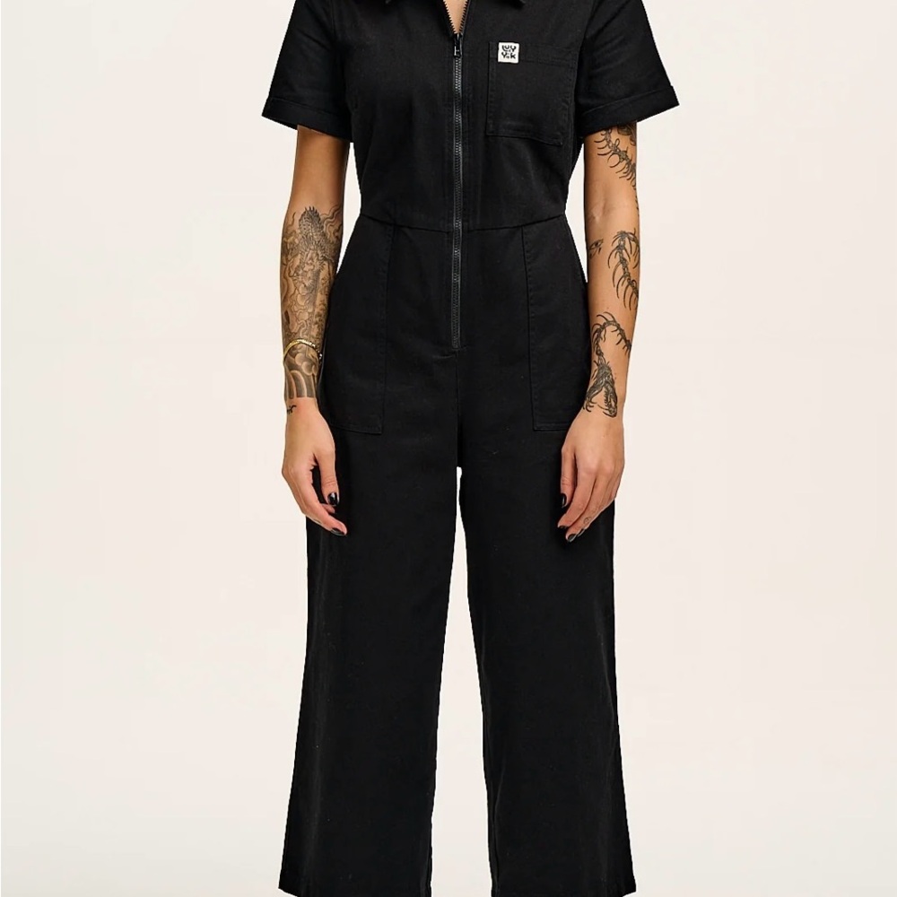 Black Short Sleeve Jumpsuit